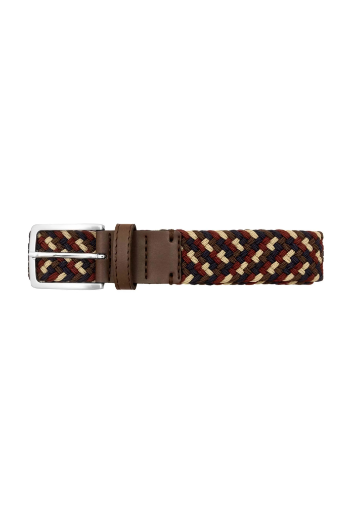 Recycled woven belt multicolor dark