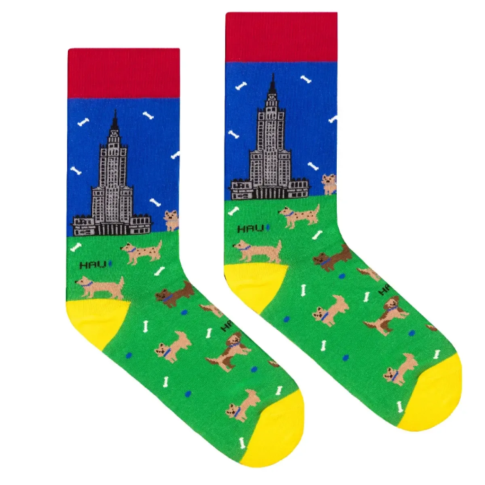 Socks organic cotton Palace of Culture with Dogs