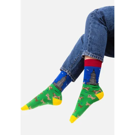 Socks organic cotton Palace of Culture with Dogs