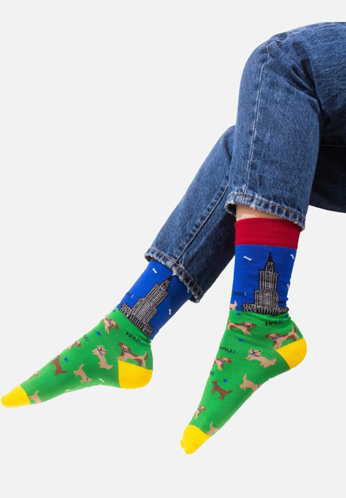 Socks organic cotton Palace of Culture with Dogs