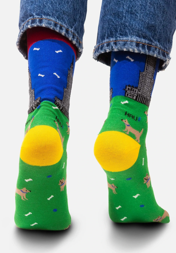 Socks organic cotton Palace of Culture with Dogs