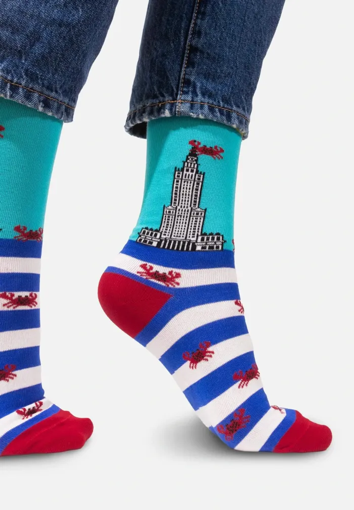Socks Organic Cotton Palace of Culture with Crabs
