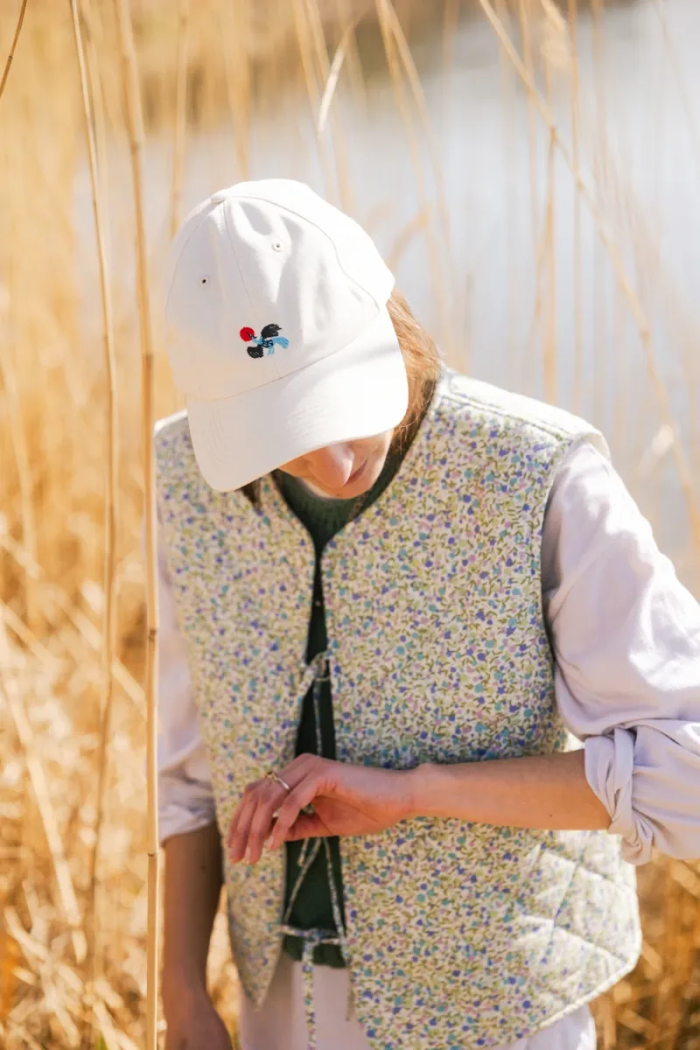 Czapka z daszkiem bejsbolówka z bawełny organicznej Żuraw