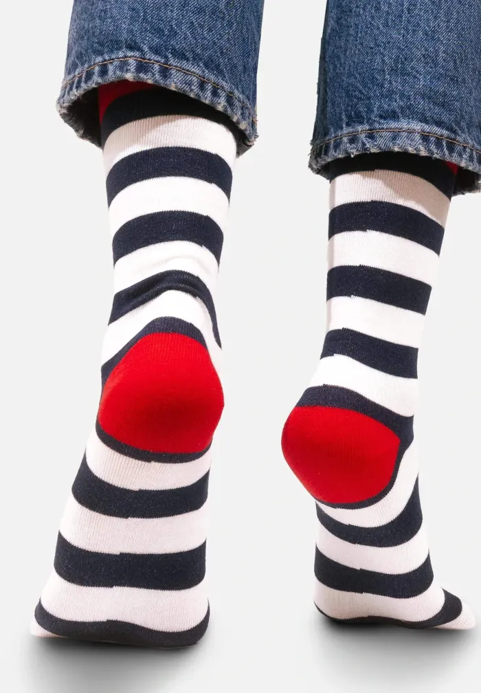 Skarpetki z bawełny organicznej Marynarskie Paski
