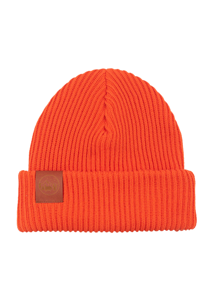 Orange organic cotton winter beanie