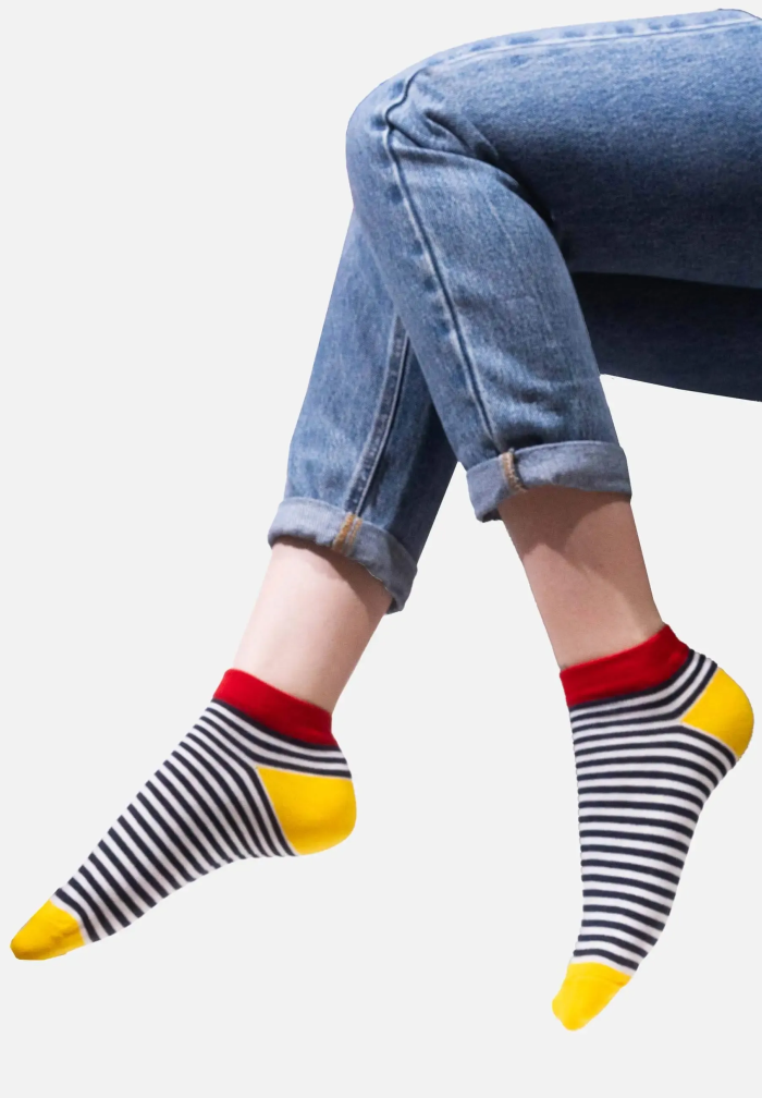 Organic Cotton Socks Ankle Socks with Sailor Stripes Thin