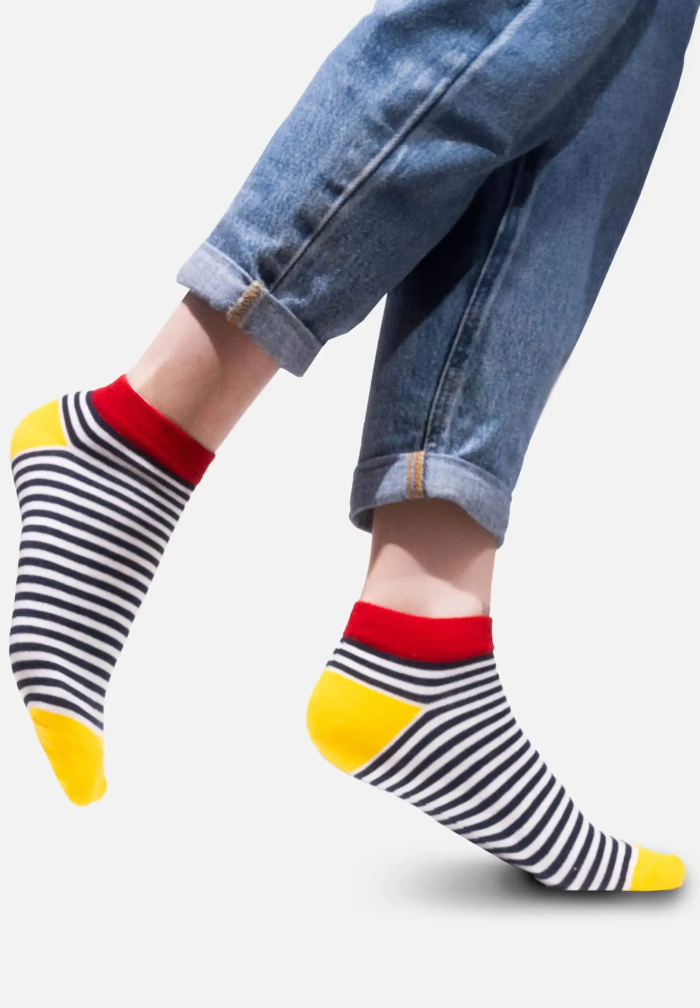 Organic Cotton Socks Ankle Socks with Sailor Stripes Thin