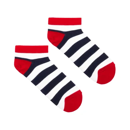 Organic Cotton Ankle Socks with Sailor Stripes