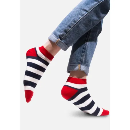 Organic Cotton Ankle Socks with Sailor Stripes