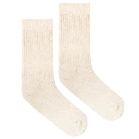 Light grey socks made of organic cotton with wide stripes