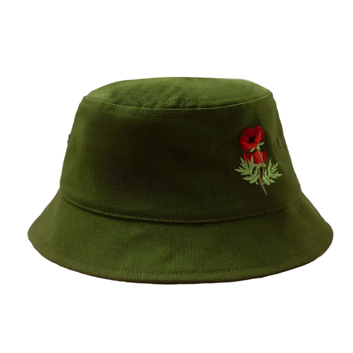 Bucket hat green Poppy KABAK x Kombinat Konopny