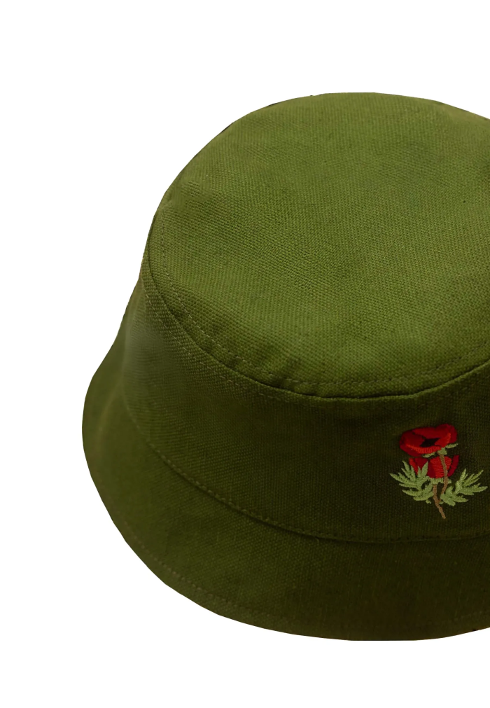Bucket hat green Poppy KABAK x Kombinat Konopny
