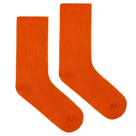 Ginger socks made of organic cotton with wide stripes