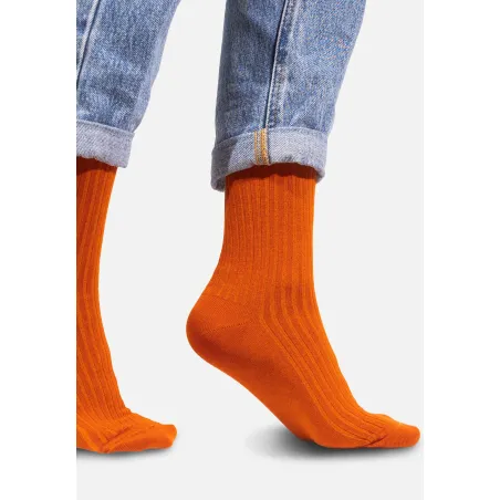 Ginger socks made of organic cotton with wide stripes