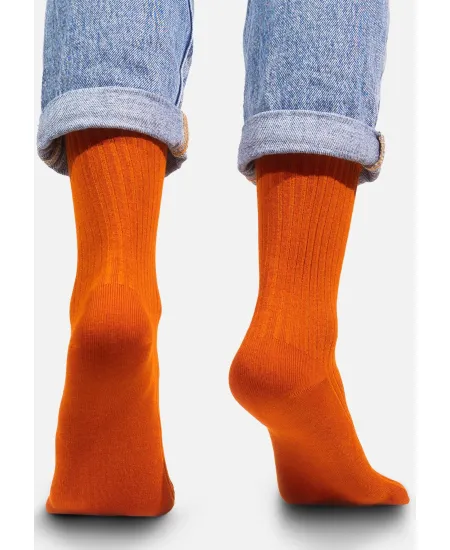 Ginger socks made of organic cotton with wide stripes