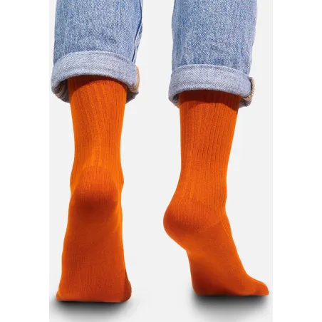Ginger socks made of organic cotton with wide stripes