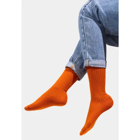 Ginger socks made of organic cotton with wide stripes