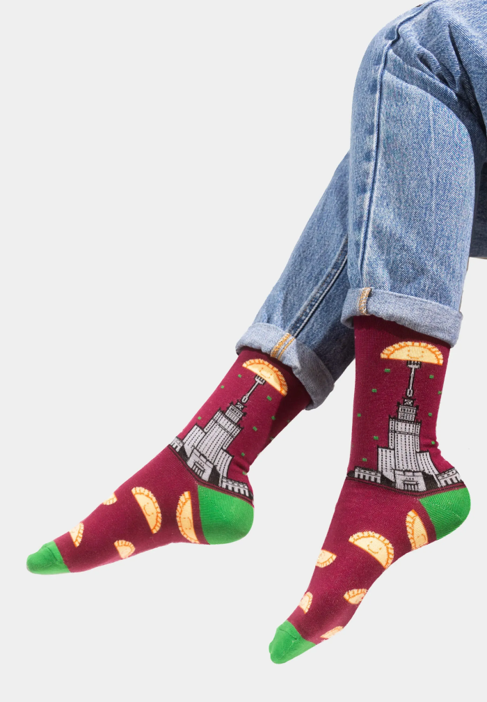 Socks Organic Cotton Palace of Culture Dumplings burgundy