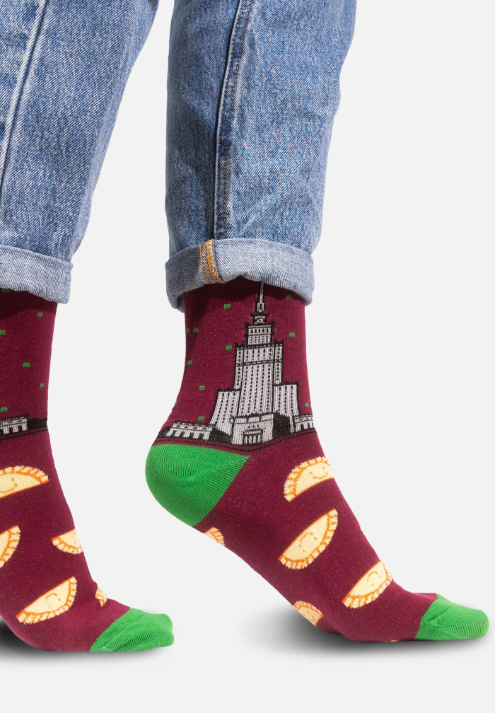 Socks Organic Cotton Palace of Culture Dumplings burgundy
