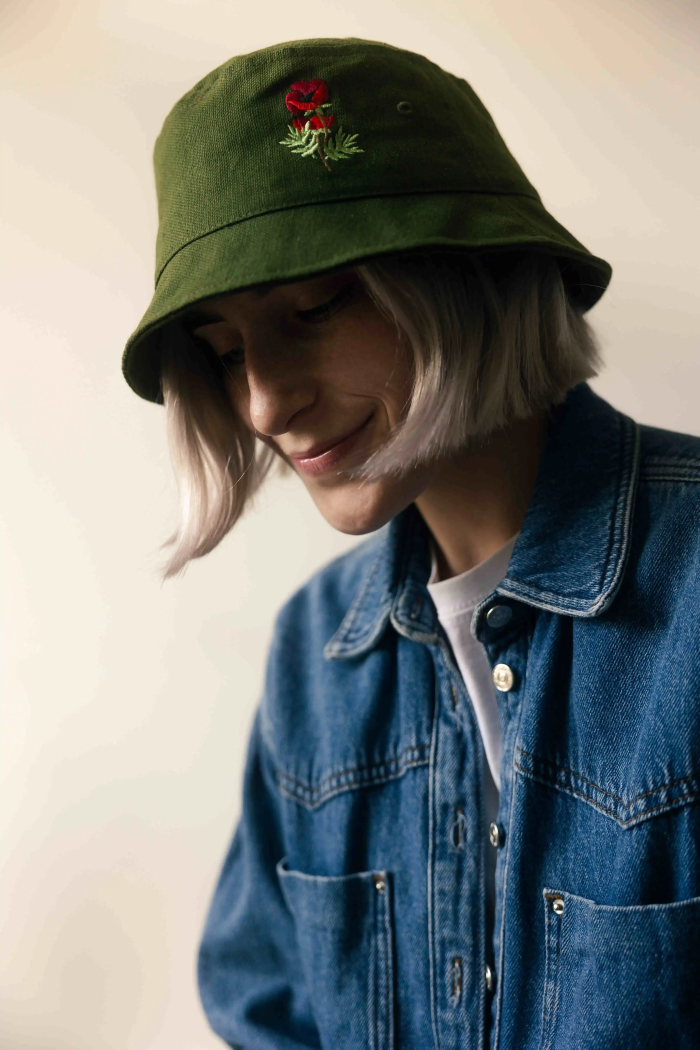 Bucket hat green Poppy KABAK x Kombinat Konopny