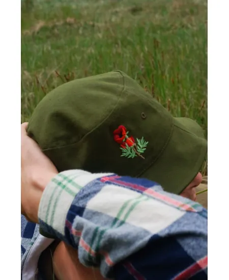 Bucket hat green Poppy KABAK x Kombinat Konopny