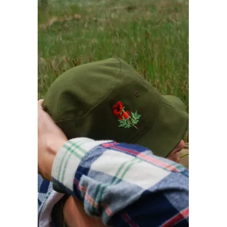 Bucket hat green Poppy KABAK x Kombinat Konopny