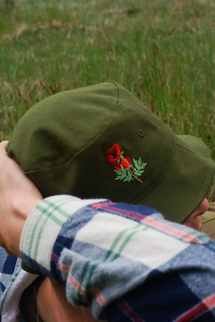 Bucket hat green Poppy KABAK x Kombinat Konopny