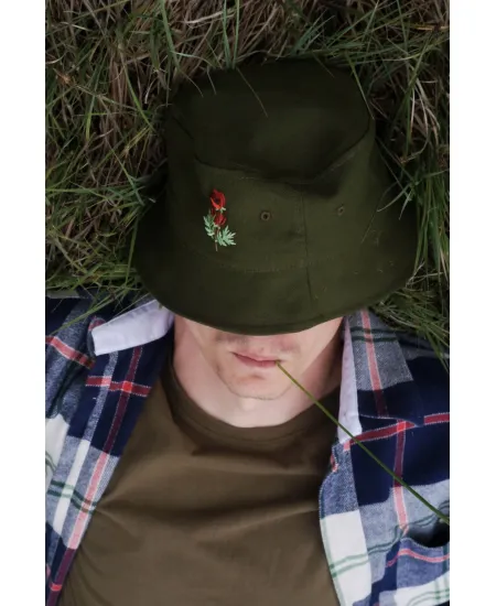 Bucket hat green Poppy KABAK x Kombinat Konopny