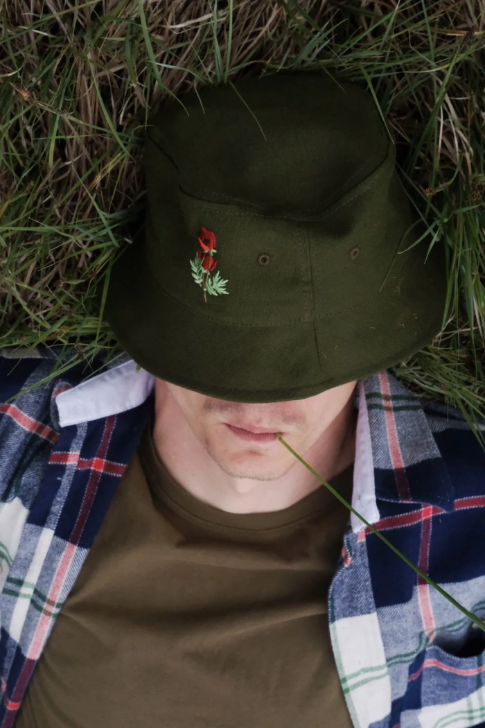 Bucket hat green Poppy KABAK x Kombinat Konopny