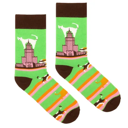Socks Organic Cotton Palace of Culture with Cats