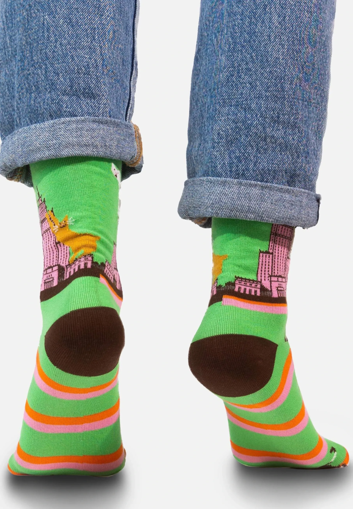 Socks Organic Cotton Palace of Culture with Cats