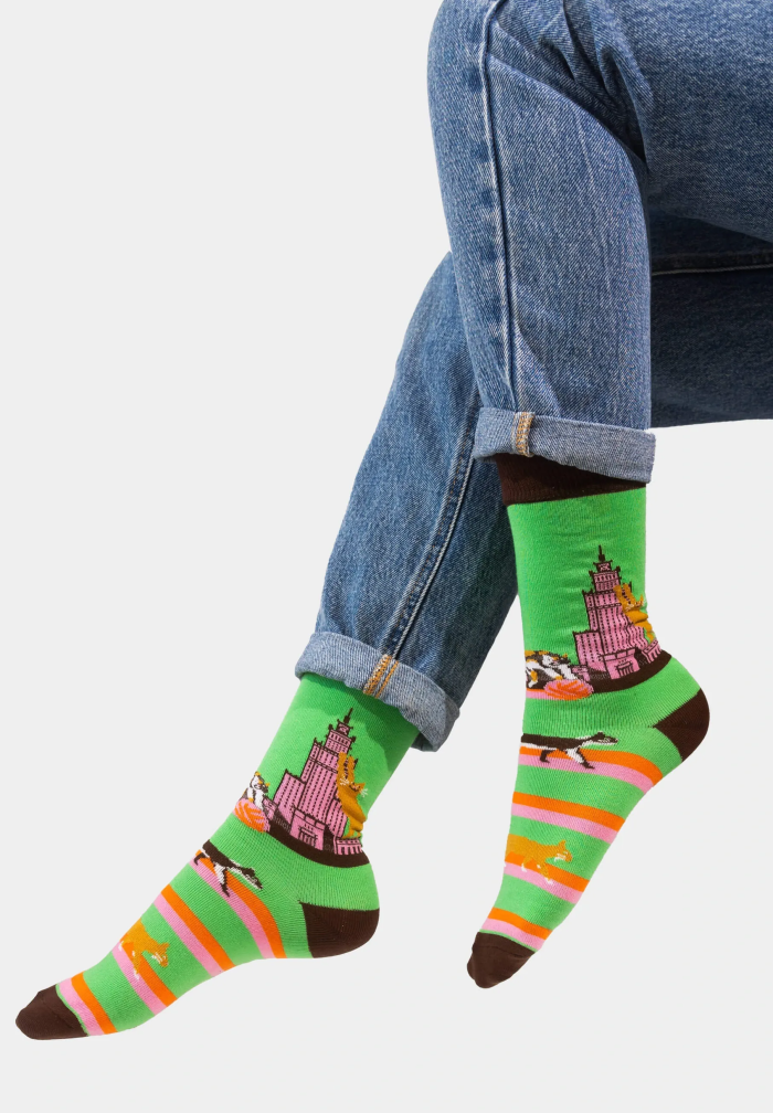 Socks Organic Cotton Palace of Culture with Cats