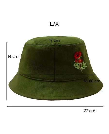 Bucket hat green Poppy KABAK x Kombinat Konopny