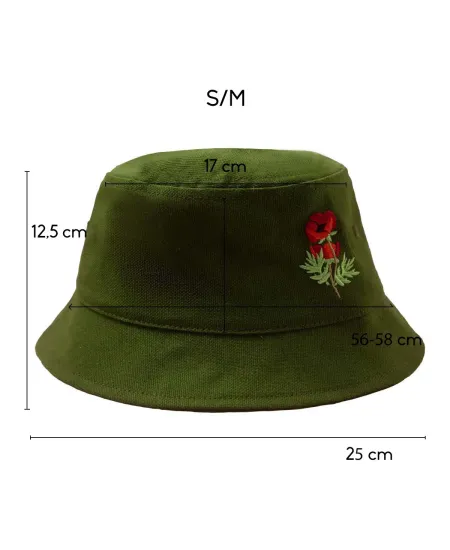 Bucket hat green Poppy KABAK x Kombinat Konopny