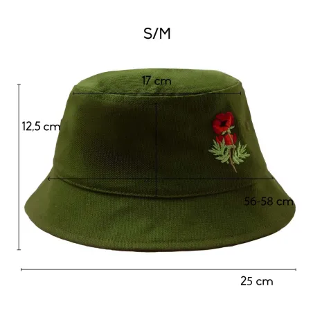 Kapelusz bucket hat Mak zielony KABAK x Kombinat Konopny