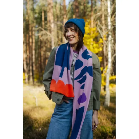 Organic Cotton Jacquard Scarf Birds