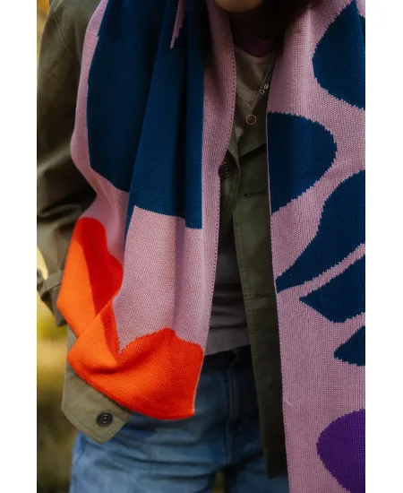 Organic Cotton Jacquard Scarf Birds
