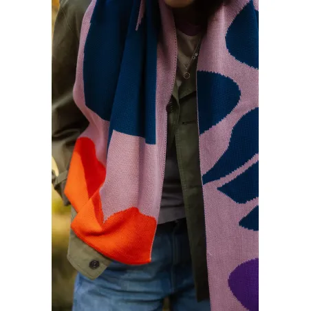 Organic Cotton Jacquard Scarf Birds
