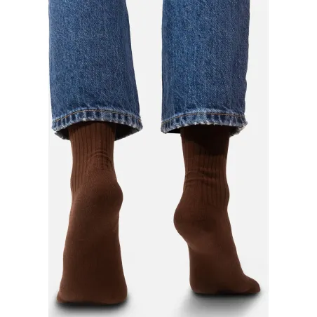 Brown socks made of organic cotton with wide stripes
