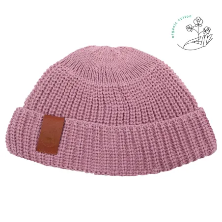 Powder pink organic cotton burglar beanie