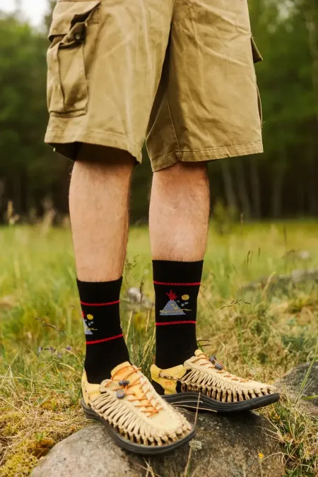 Sport organic cotton socks with Volcano