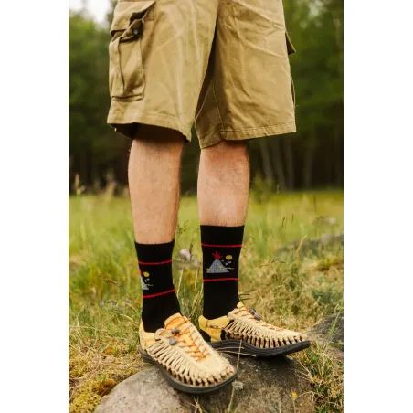 Sport organic cotton socks with Volcano