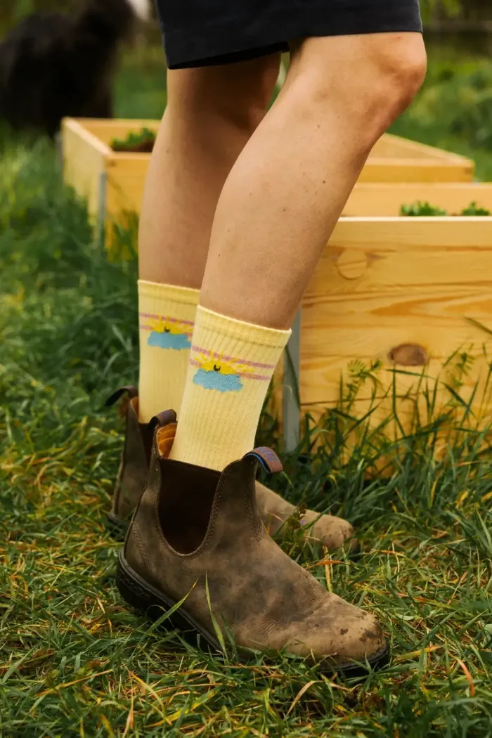 Skarpetki sportowe z bawełny organicznej Słońce