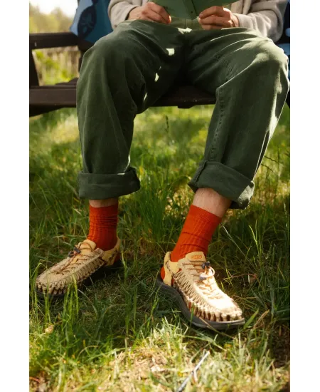 Ginger socks made of organic cotton with wide stripes
