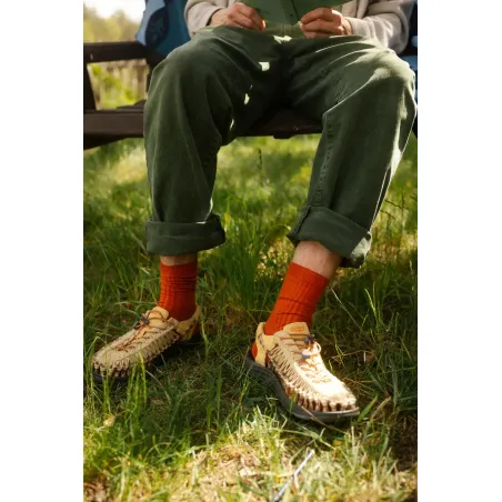 Ginger socks made of organic cotton with wide stripes