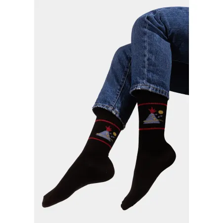 Sport organic cotton socks with Volcano