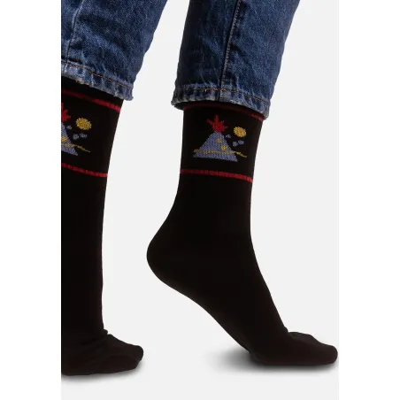 Sport organic cotton socks with Volcano