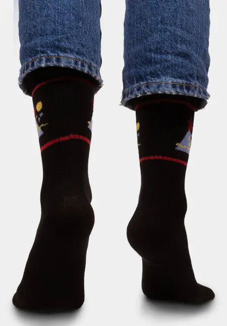 Sport organic cotton socks with Volcano