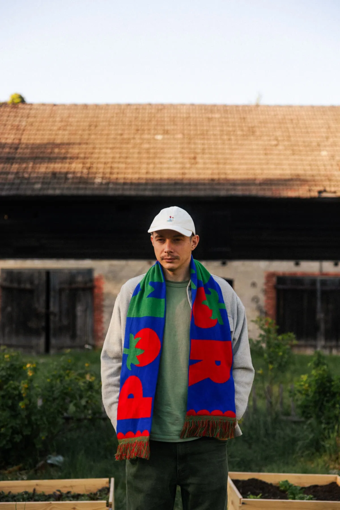 Szalik z bawełny organicznej Pomidor