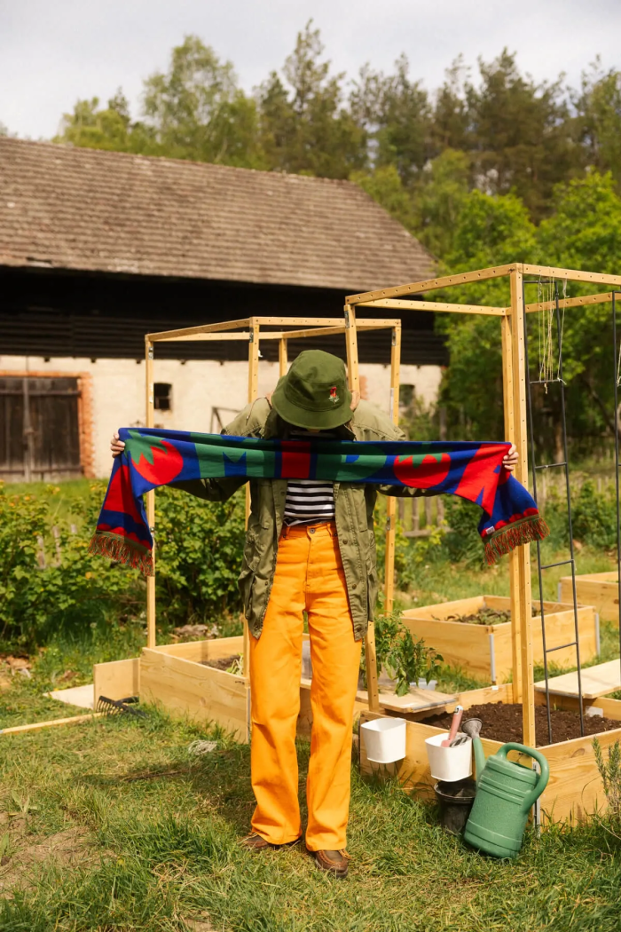 Organic cotton scarf Tomato